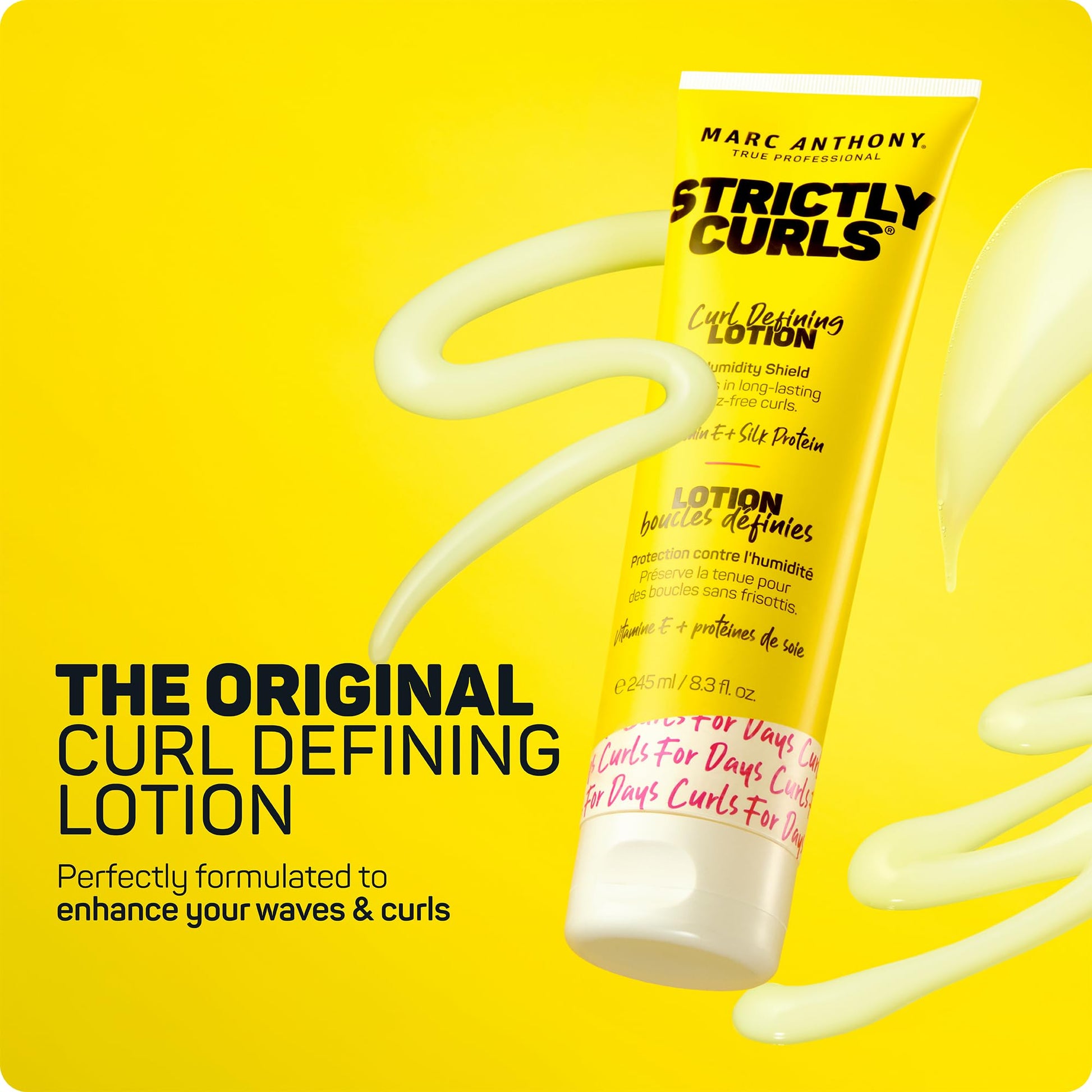 Squeeze tube of Marc Anthony humidity repelling curl styling lotion