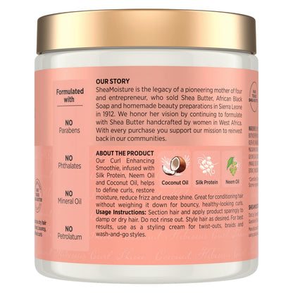 SheaMoisture curl defining cream for thick coily hair showing product label details