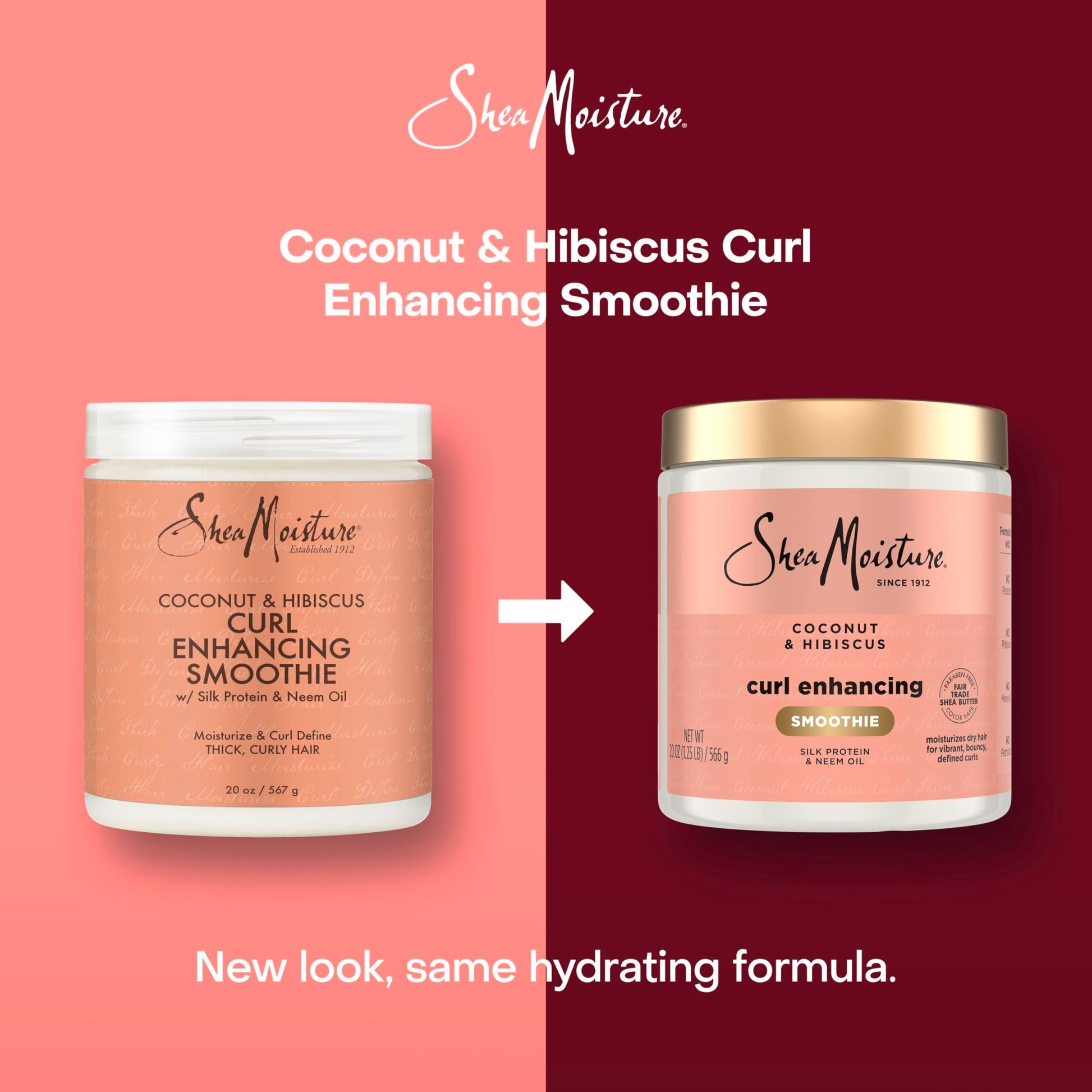 Sulfate free SheaMoisture coconut oil and silk protein hair cream jar standing upright