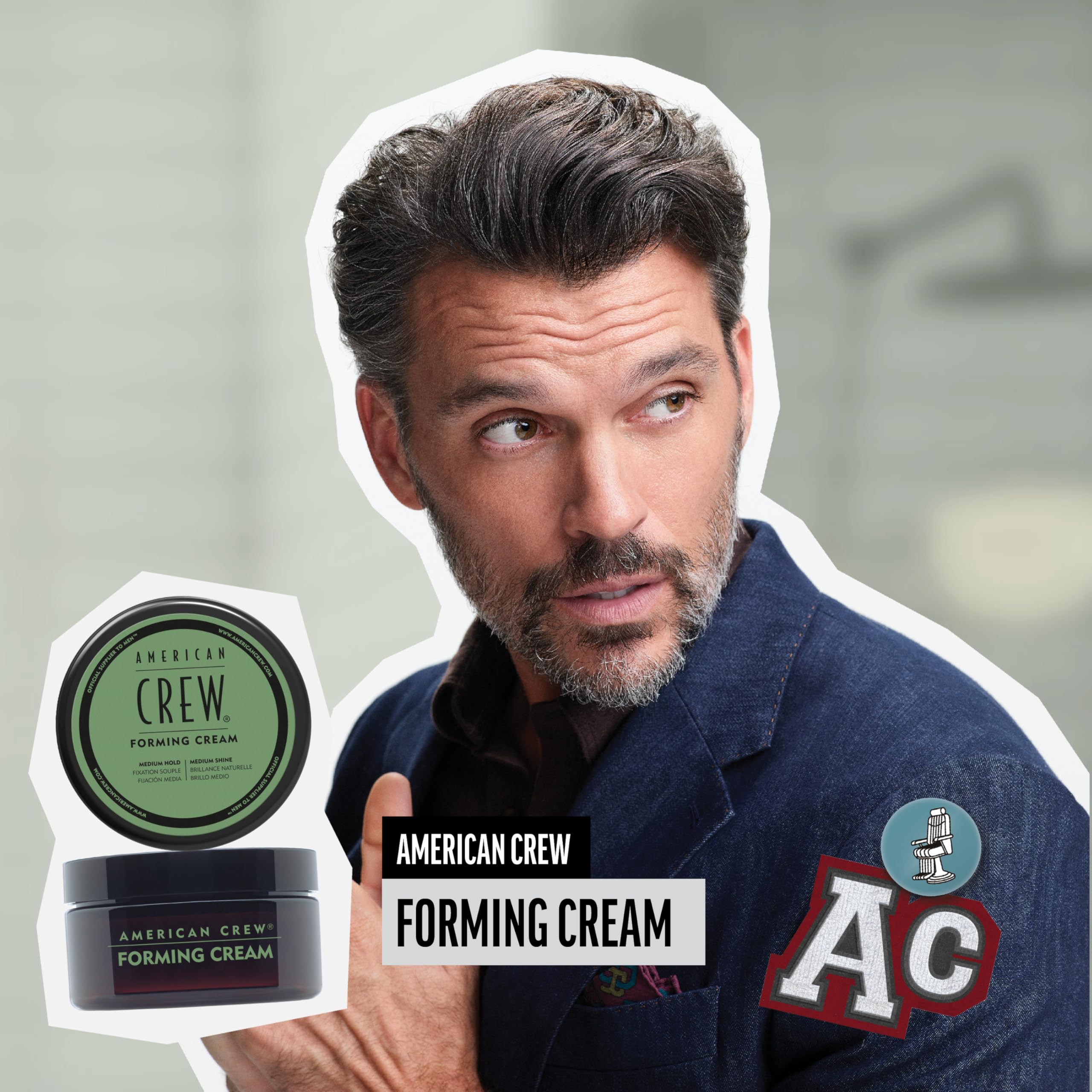 American Crew medium hold styling cream open jar showing the rich smooth texture