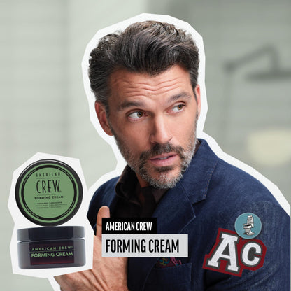 American Crew medium hold styling cream open jar showing the rich smooth texture