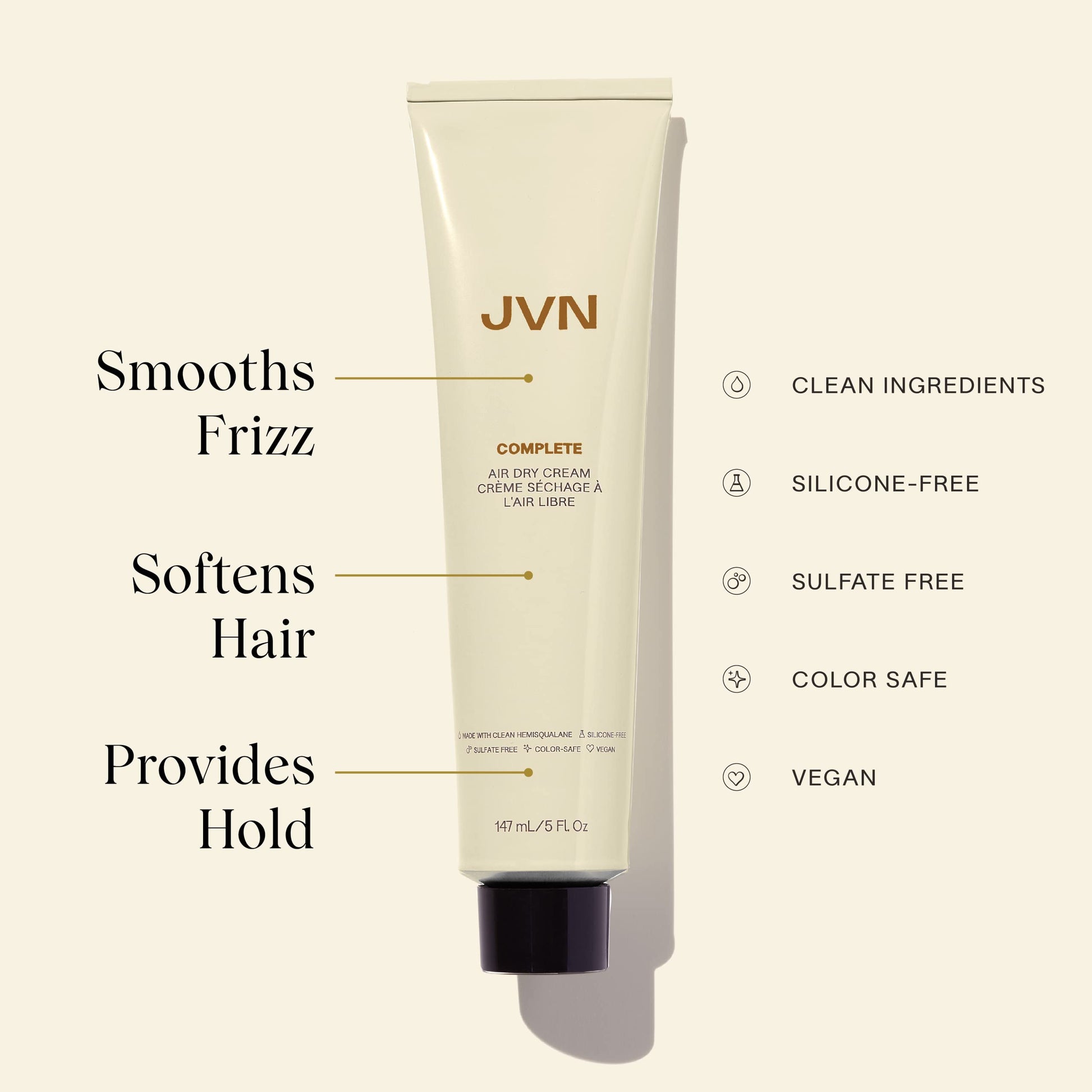 JVN silicone free curl cream packaging displaying the official brand labeling.