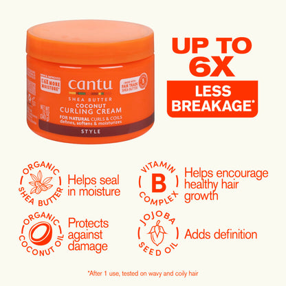 Silicone free coconut curling styling cream with pure shea butter