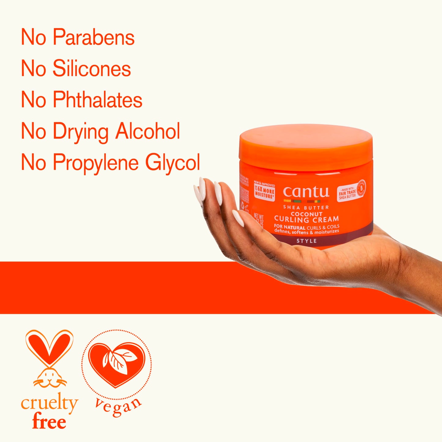 Premium Cantu leave in styling product for defined hydrated curls