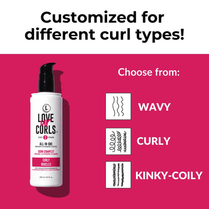 Love Ur Curls multi tasking hair styling cream for natural curly textures showing the back ingredients label.