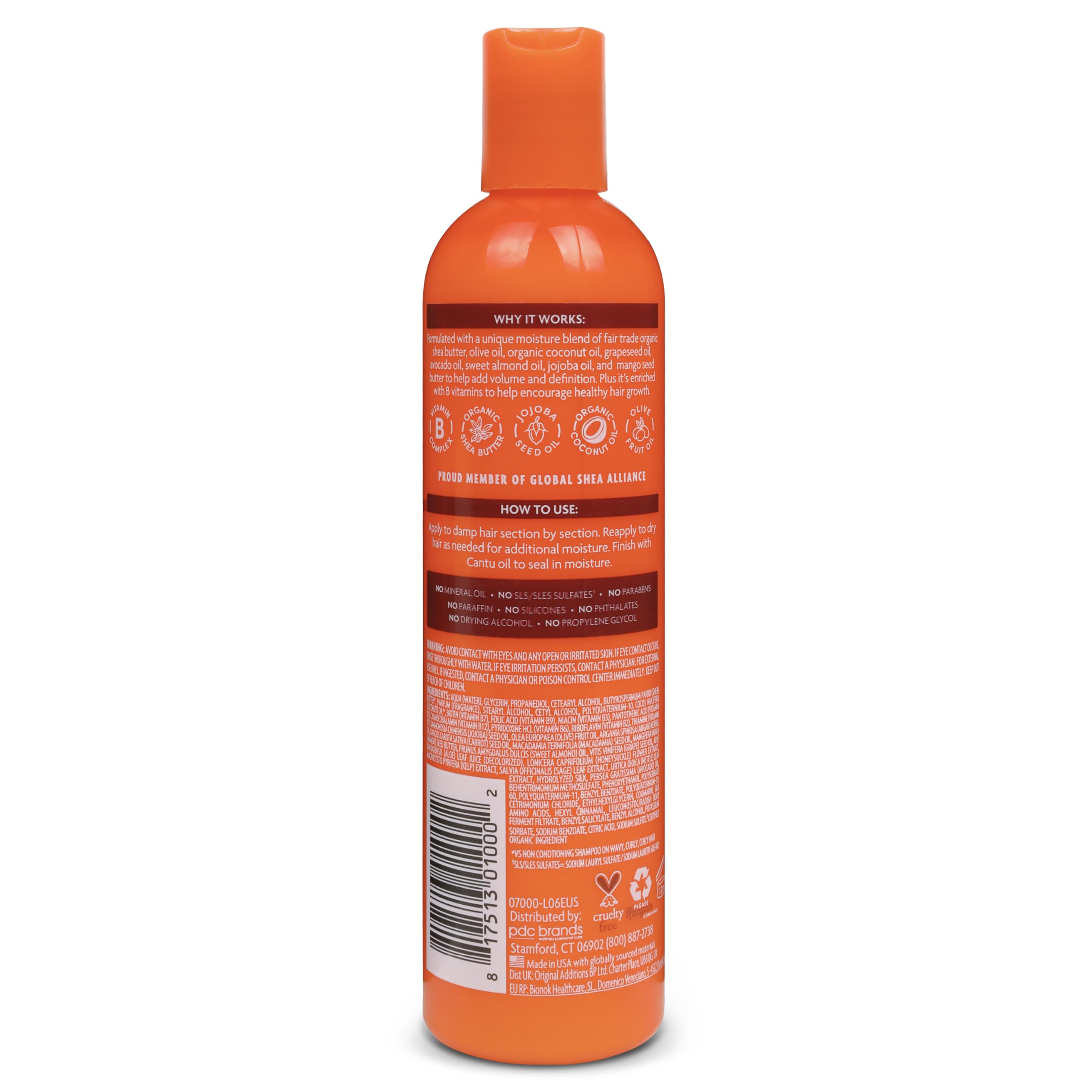 Cantu curl activator cream 12 fluid ounce packaging showing product benefits