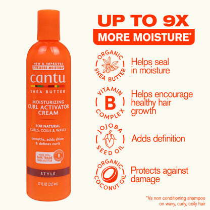 Authentic Cantu shea butter hair styling cream for frizz control