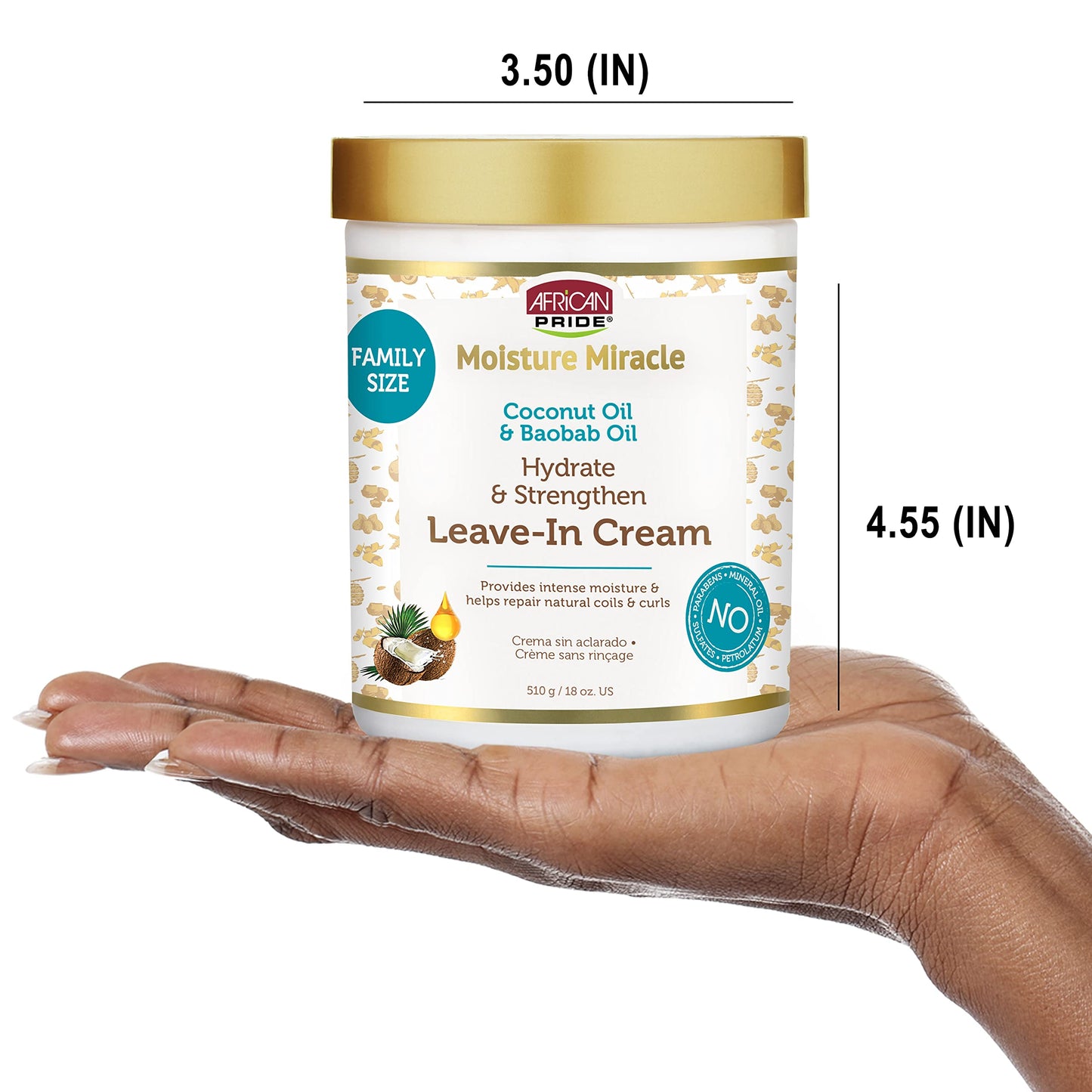 Sulfate free and paraben free African Pride hair cream back view ingredients