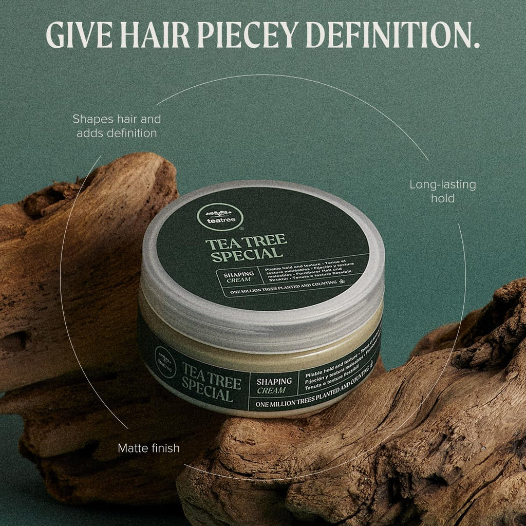 Premium tea tree oil infused men's styling cream for pliable long lasting hold