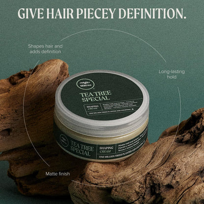 Premium tea tree oil infused men's styling cream for pliable long lasting hold