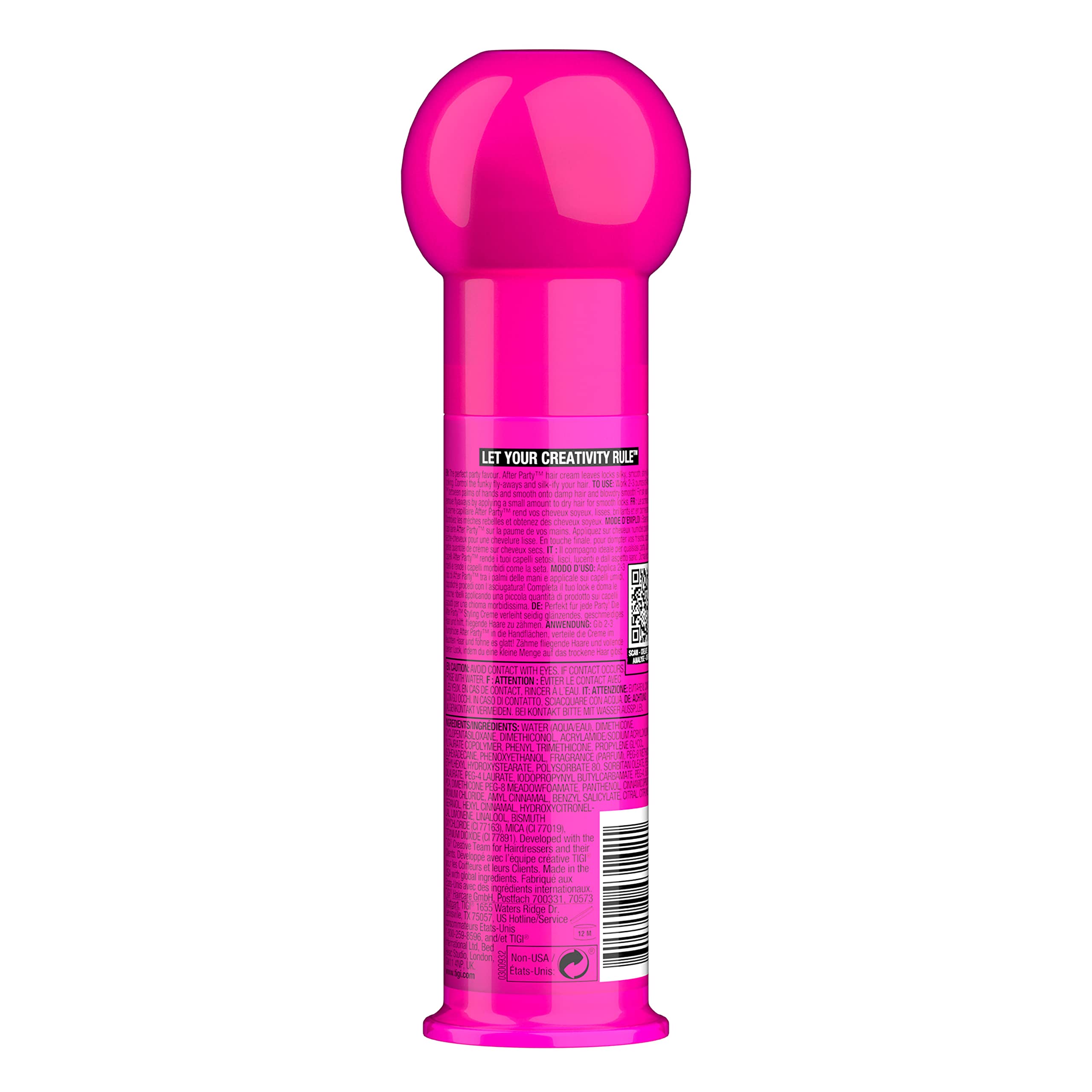 Bed Head TIGI After Party hair cream 100ml packaging showcasing product benefits for dull hair