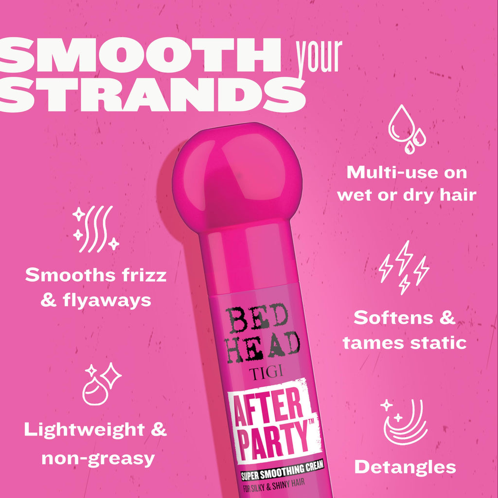 Lightweight texture of Bed Head by TIGI smoothing cream on palms for flyaway control