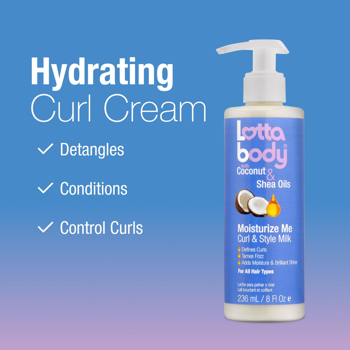 Lottabody lightweight styling lotion bottle for natural hair care
