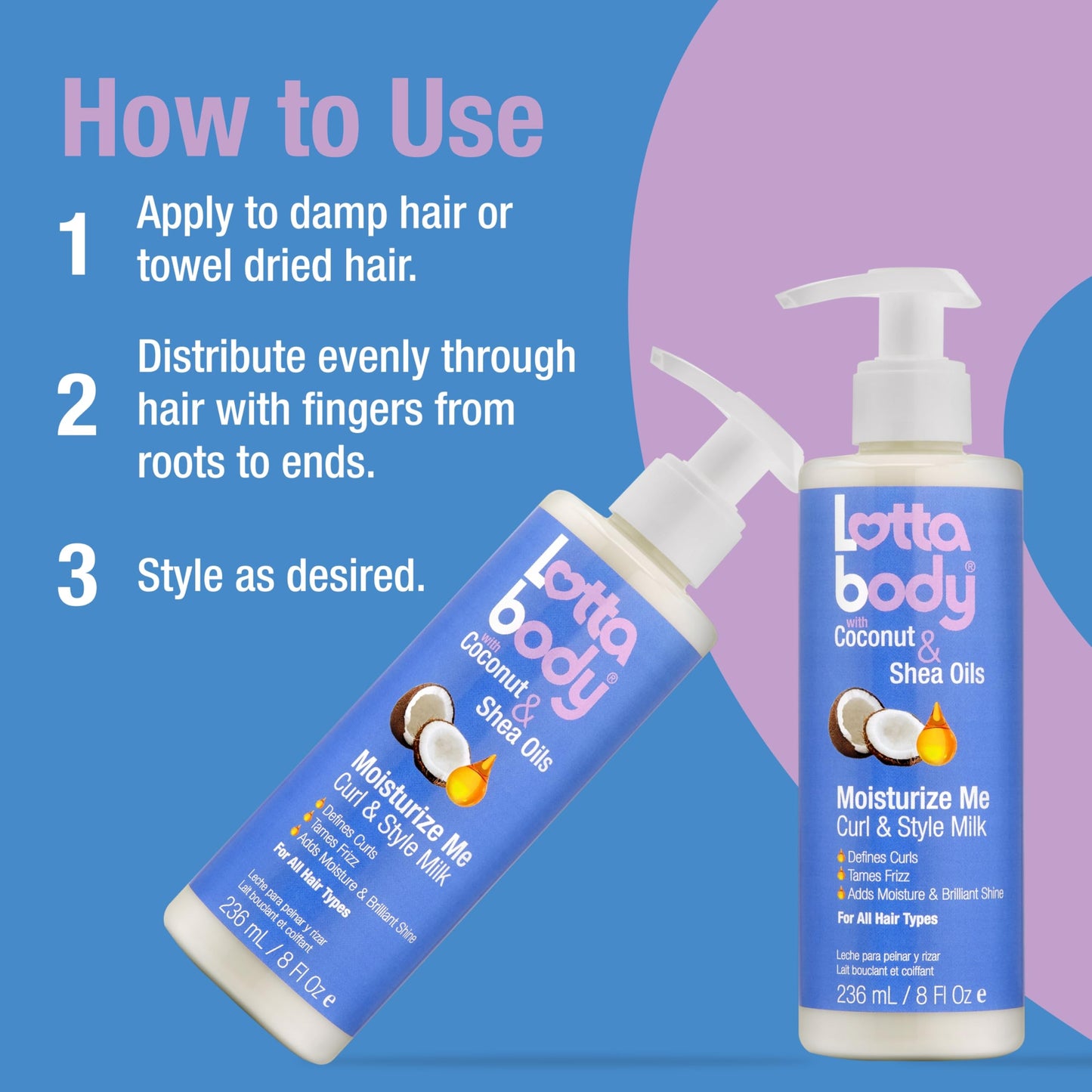 Side view of Lottabody Moisturize Me bottle showcasing product size