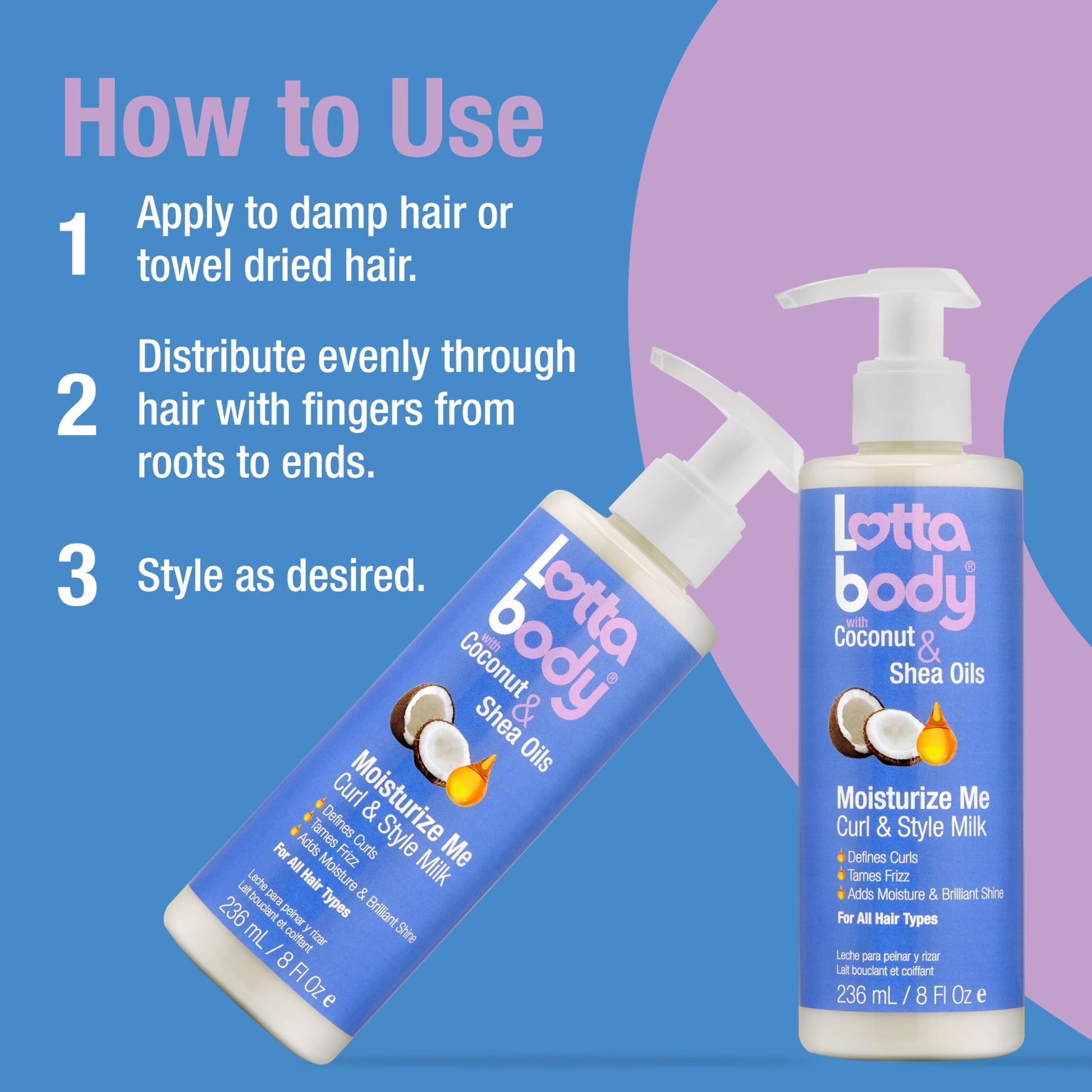 Side view of Lottabody Moisturize Me bottle showcasing product size