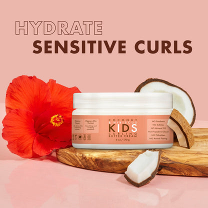 Sulfate free natural hair butter cream for detangling kids curls