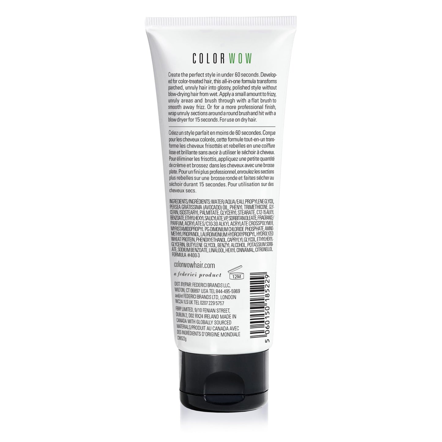COLOR WOW anti frizz hair cream texture shot showcasing the lightweight formula