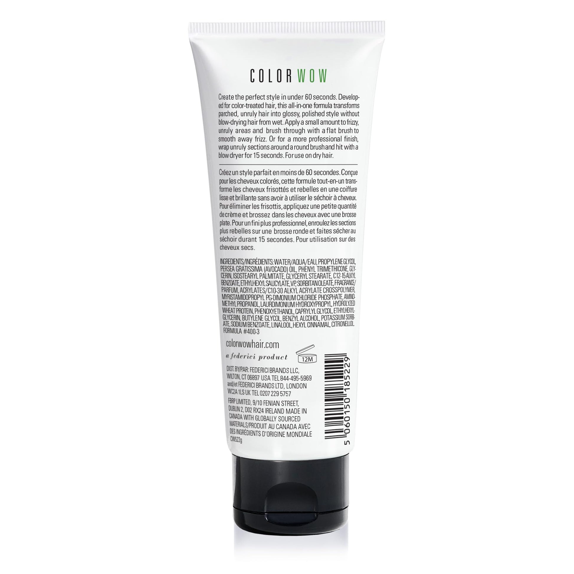COLOR WOW anti frizz hair cream texture shot showcasing the lightweight formula