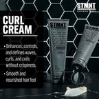 STMNT Curl Cream authentic imported hair and beard taming lotion showing back label directions