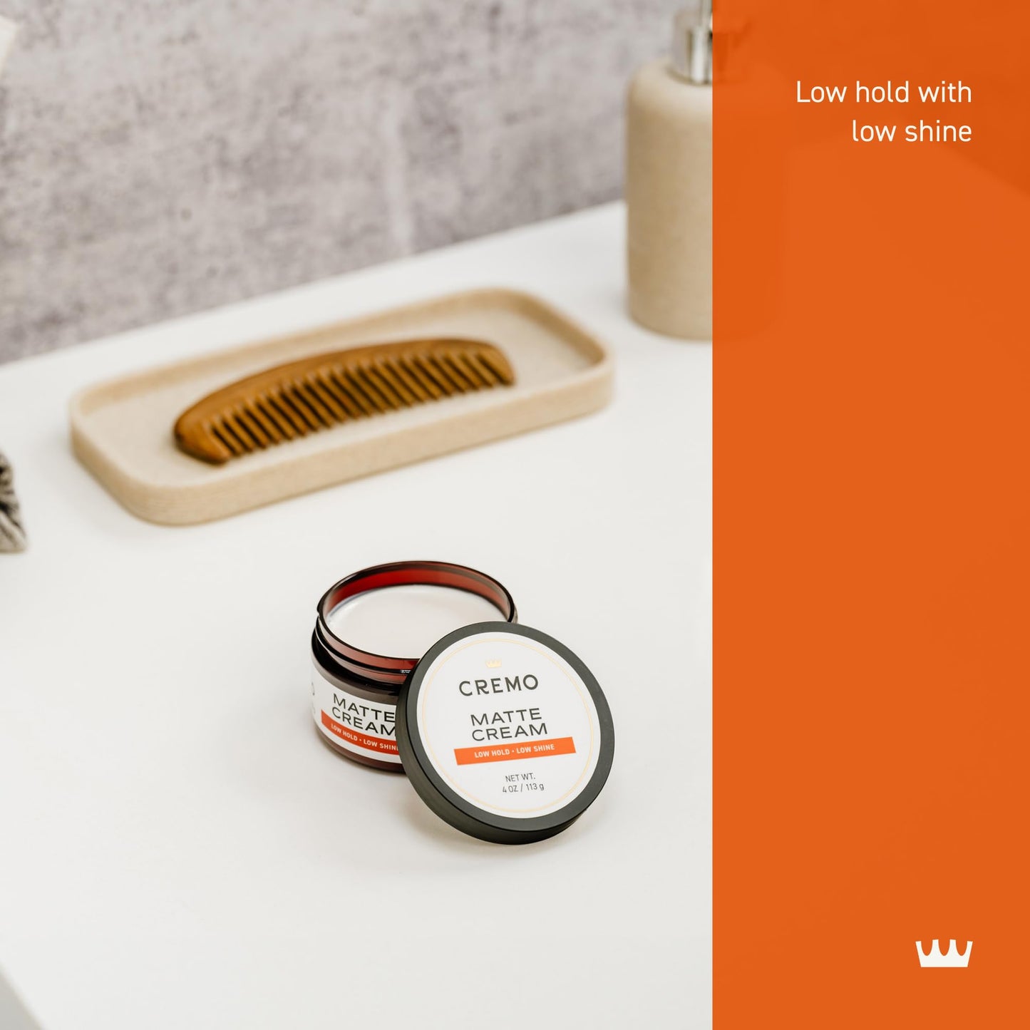 Cremo men's hair styling cream texture and consistency close up view