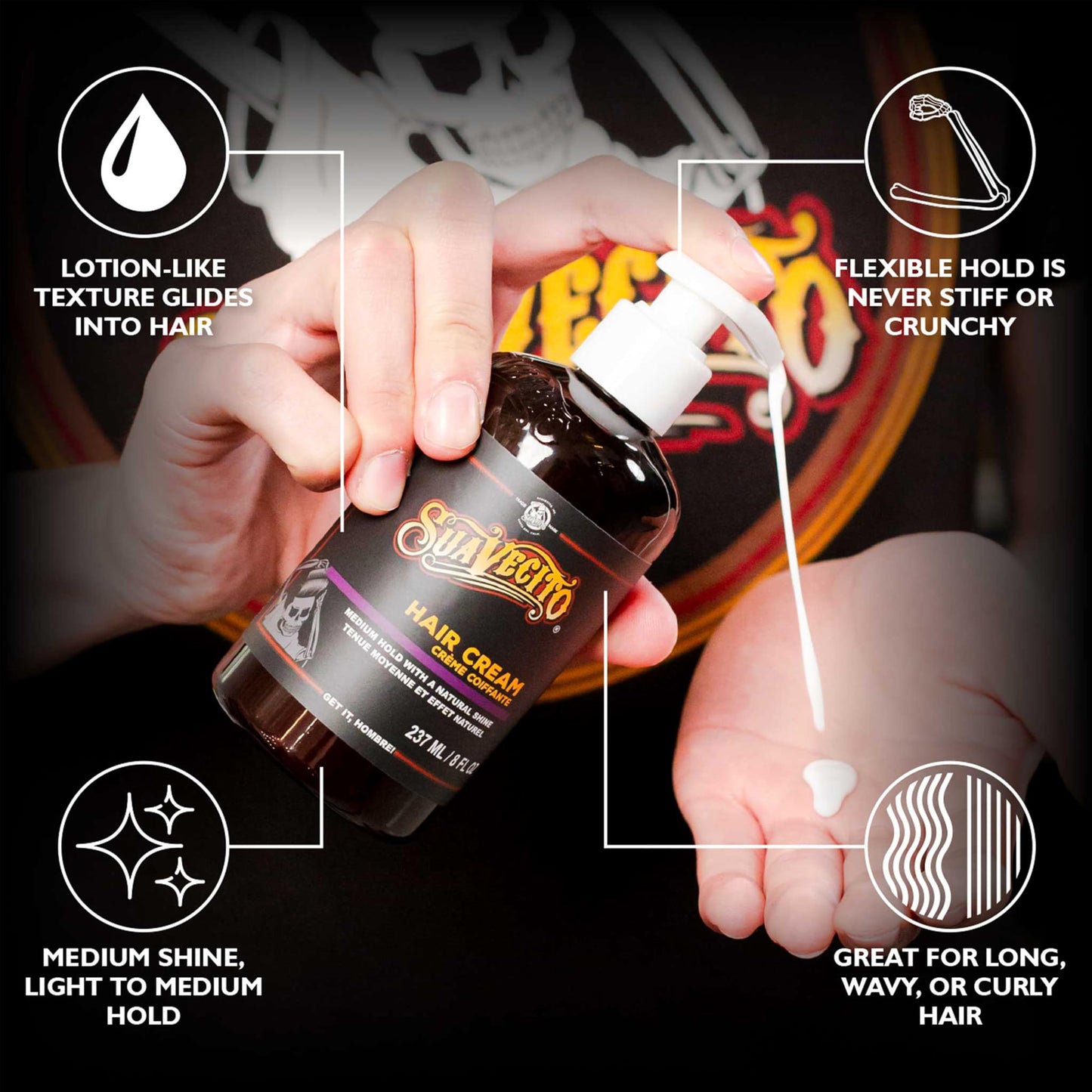 Suavecito authentic imported hair cream for curly hair conditioning texture