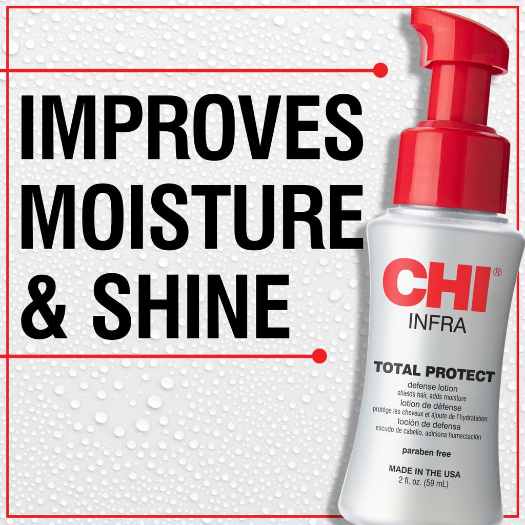 CHI Infra travel size leave in lotion displaying product directions and ingredients label.
