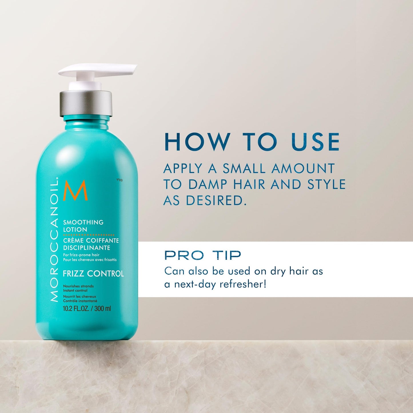 Moroccanoil hair lotion texture close up on smooth application