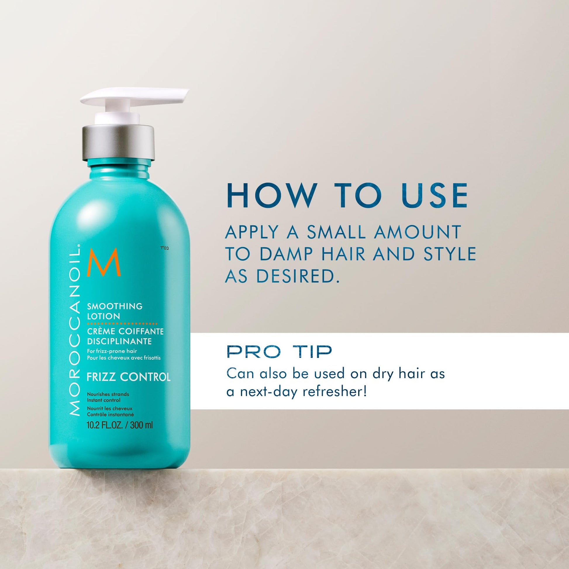 Moroccanoil hair lotion texture close up on smooth application