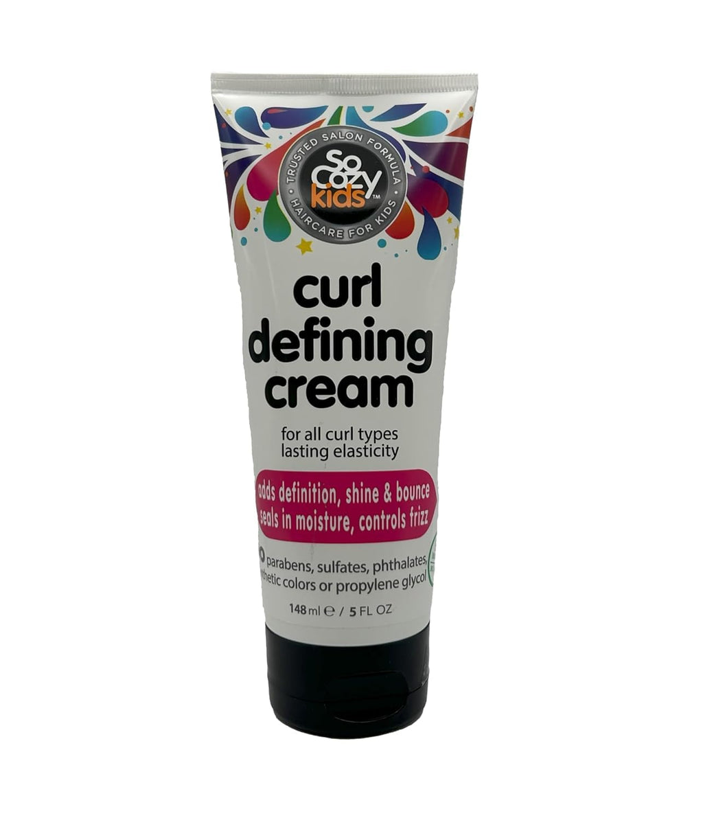 SoCozy children hair cream showing avocado and castor oil infused formula details.