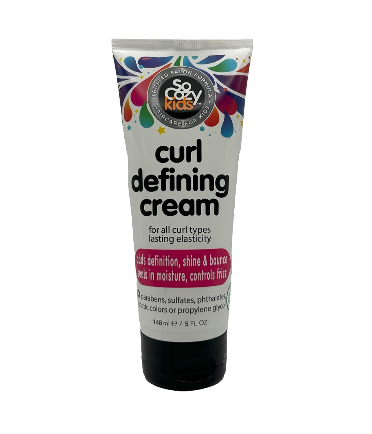 SoCozy children hair cream showing avocado and castor oil infused formula details.