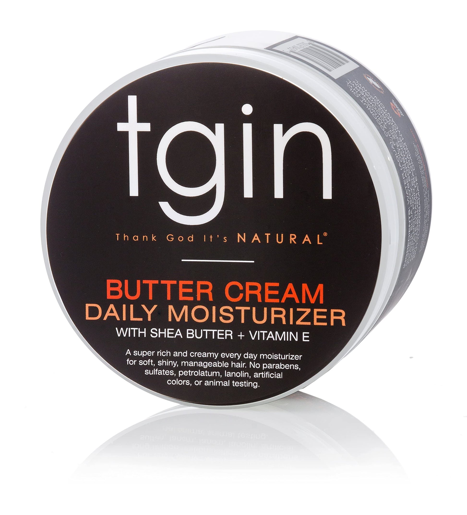 tgin Butter Cream Daily Moisturizer open jar showing rich texture for twist out styling