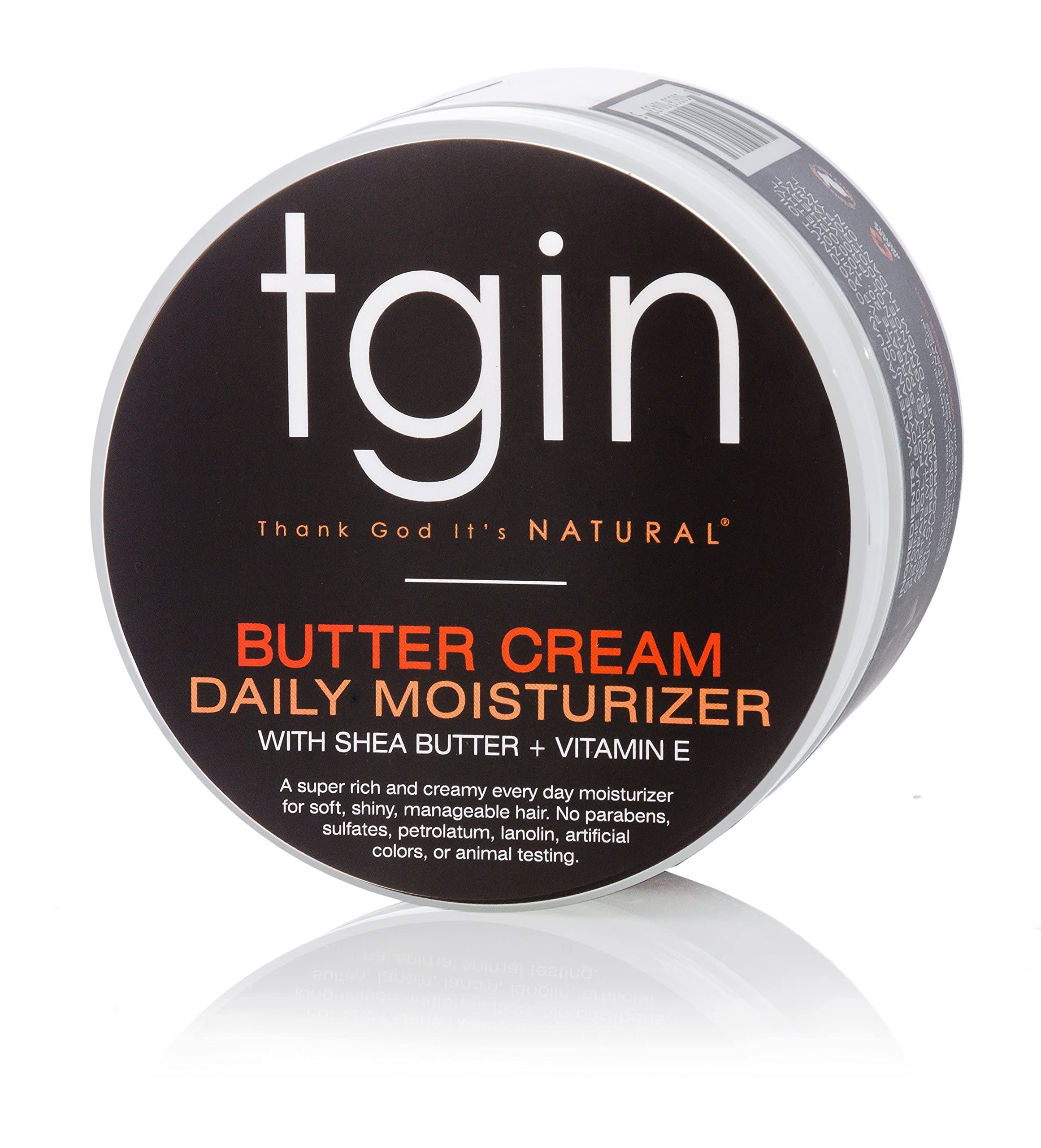 tgin Butter Cream Daily Moisturizer open jar showing rich texture for twist out styling