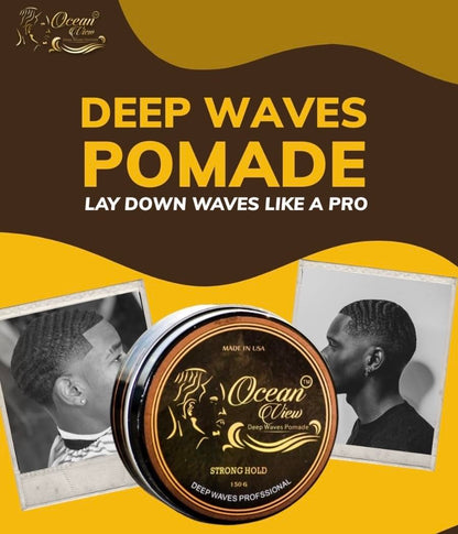 Ocean View 4 ounce styling pomade side angle packaging view