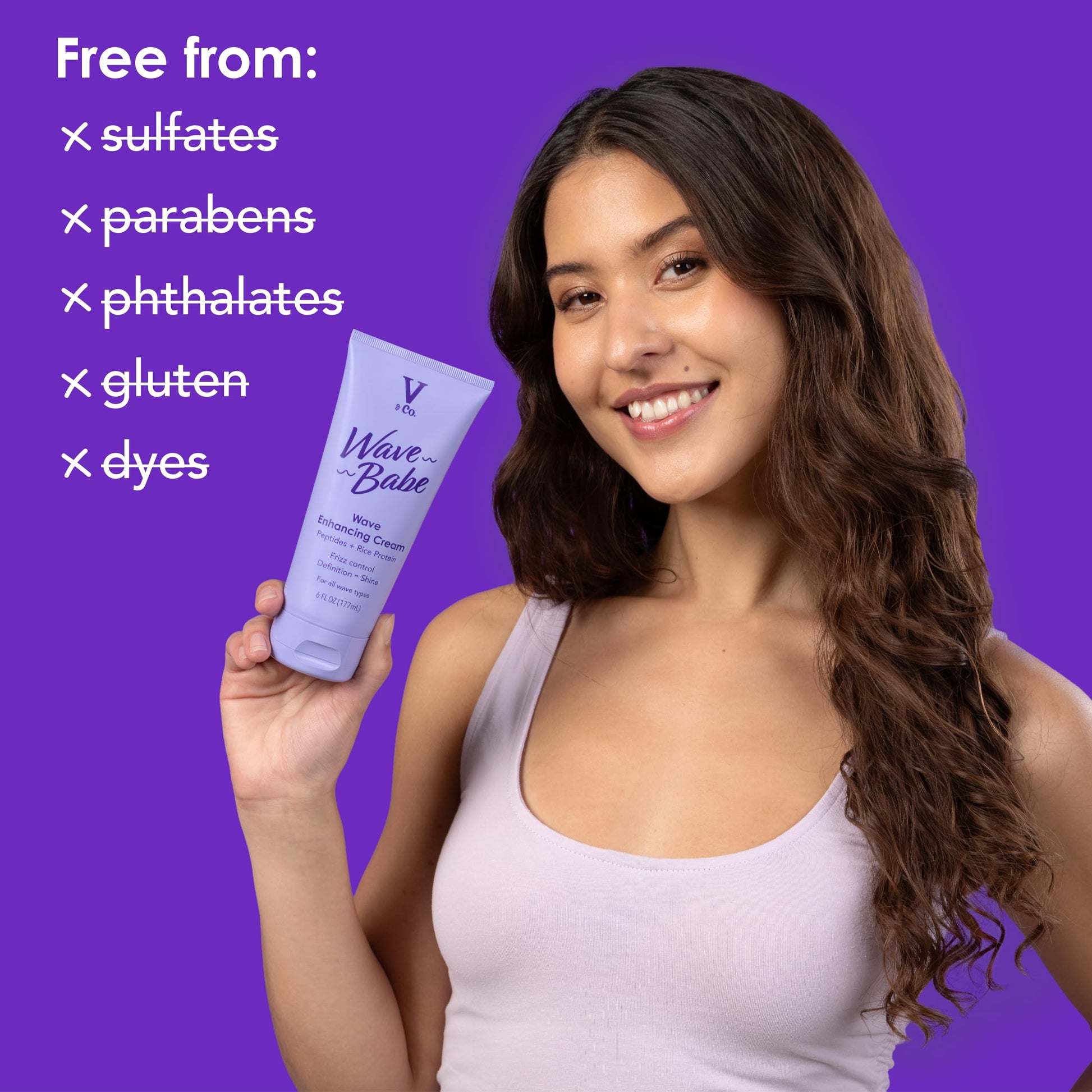 Hydrating hair cream for frizz control and flexible wave hold