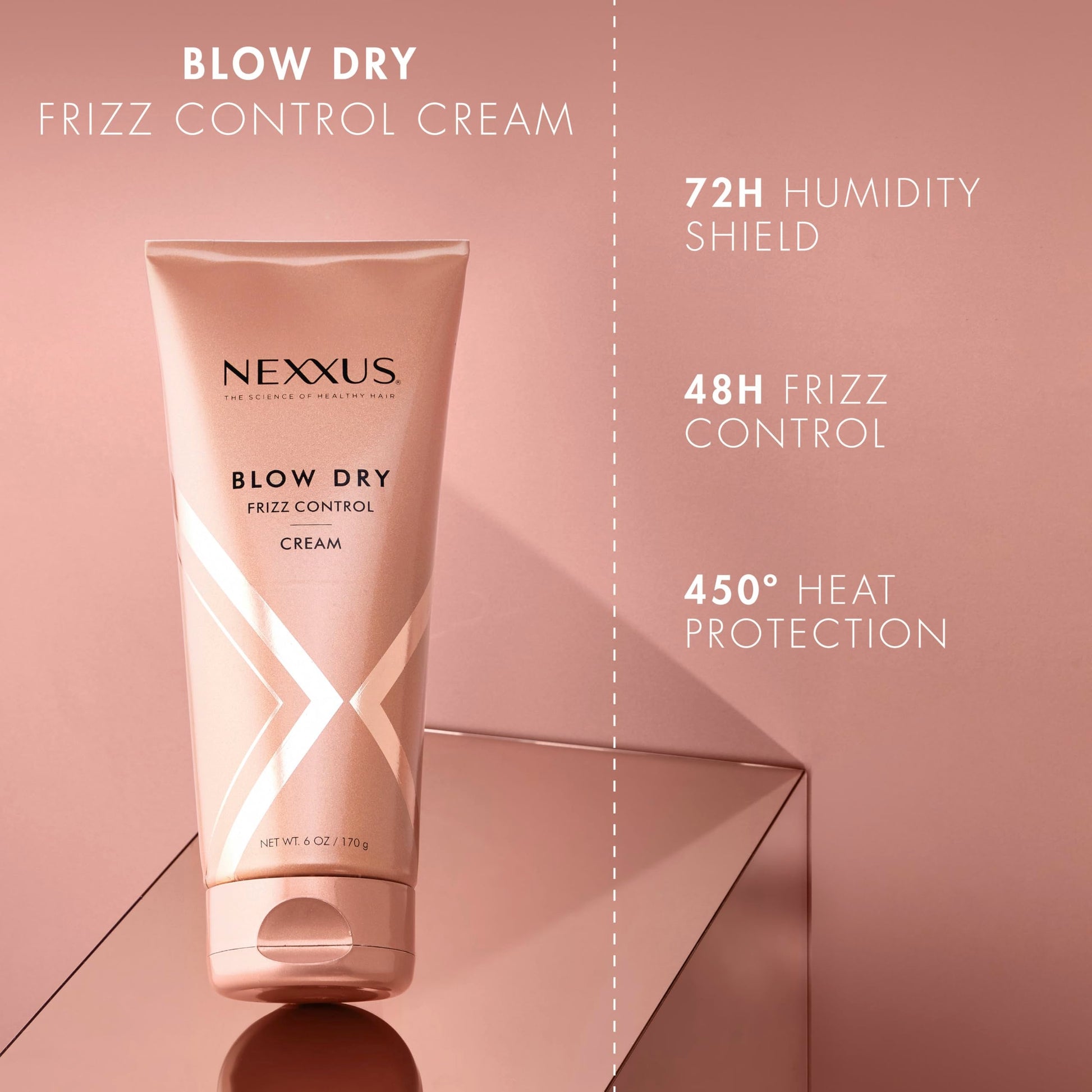 Nexxus heat protectant styling cream packaging details