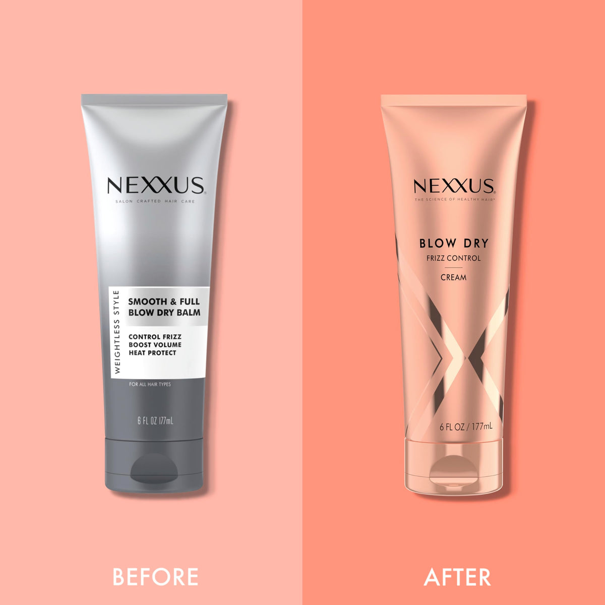 Nexxus weightless style anti frizz blowout cream container