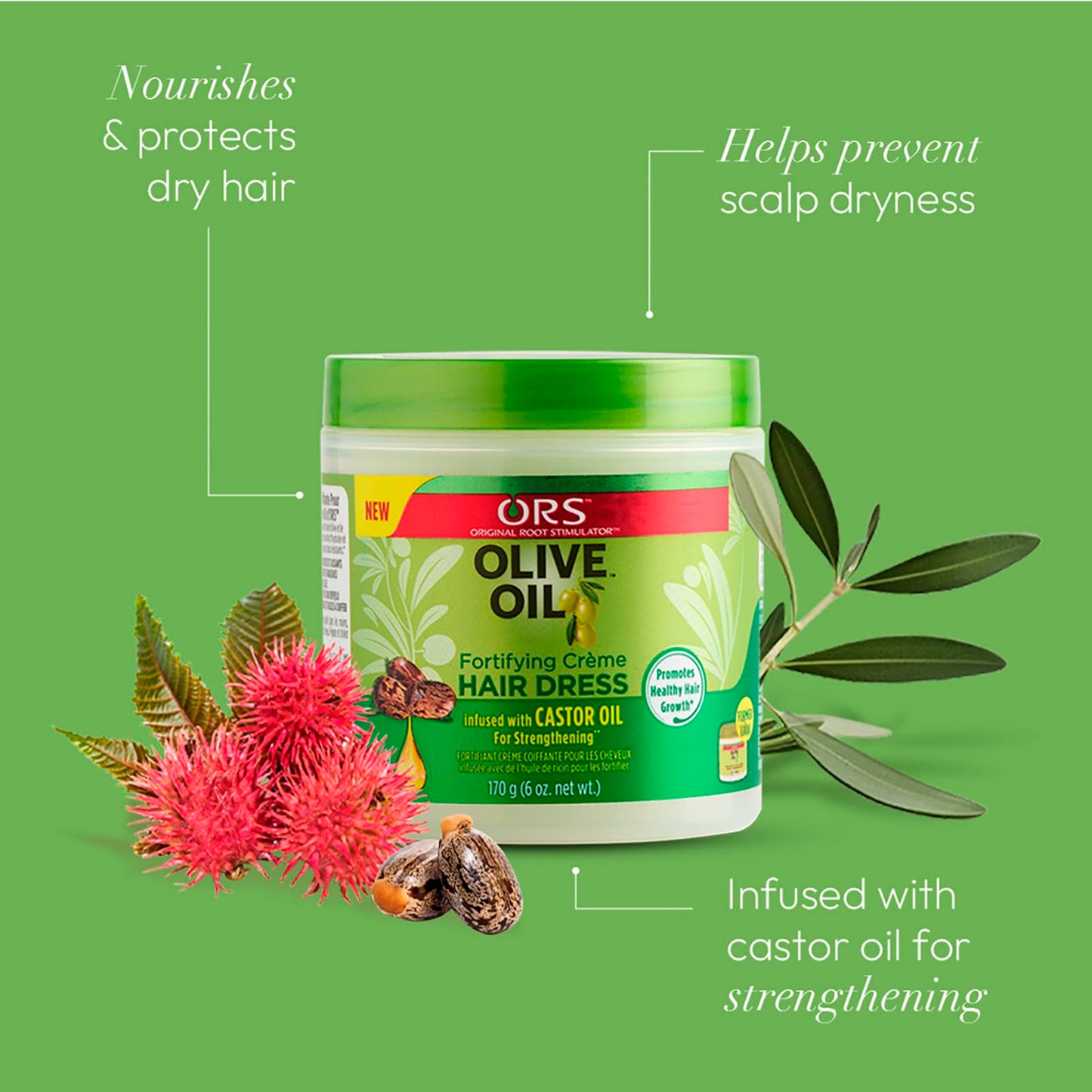 Authentic ORS Olive Oil hair cream jar lid and packaging details.
