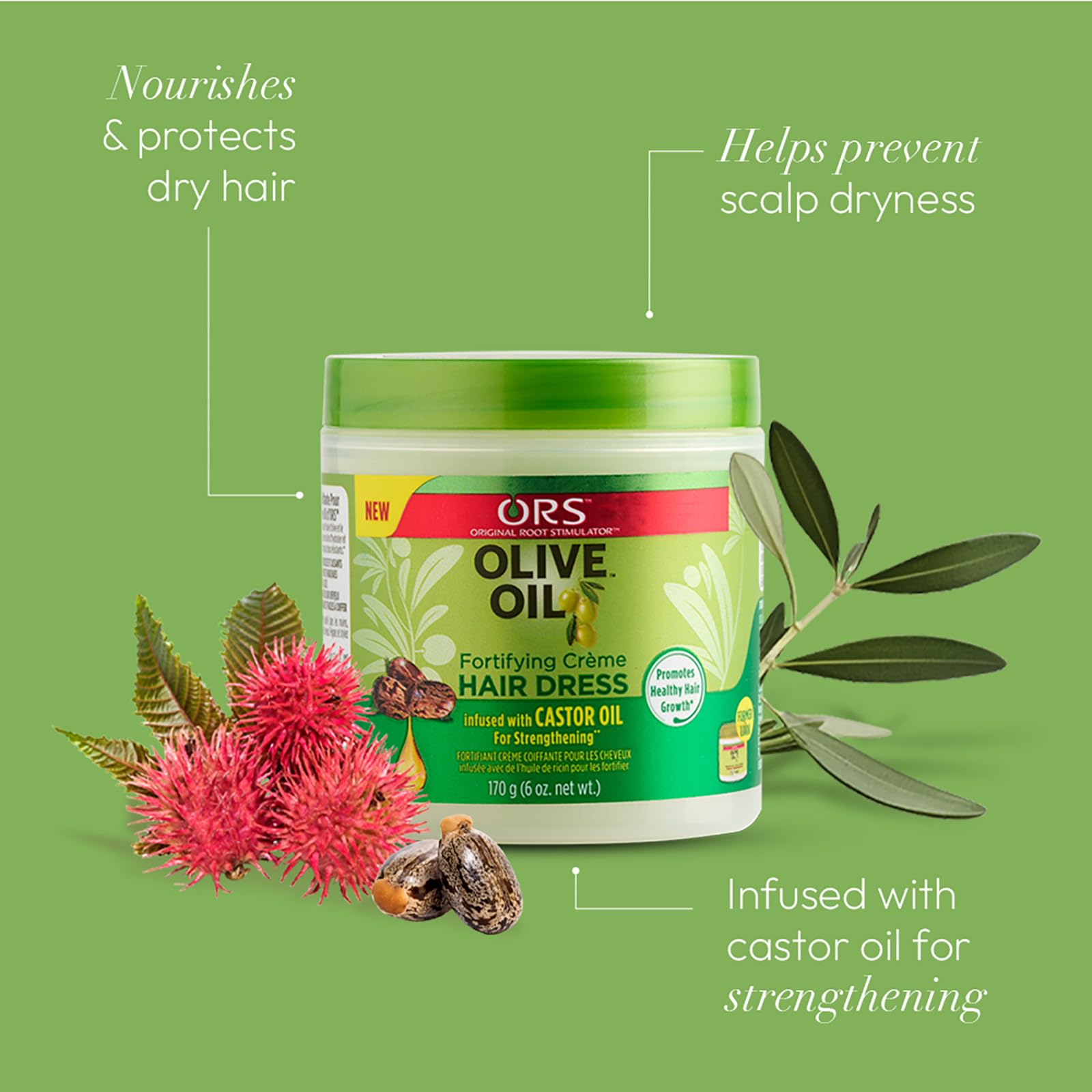 Authentic ORS Olive Oil hair cream jar lid and packaging details.