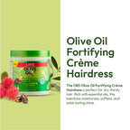 ORS Olive Oil and Castor Oil hair dress for dry hair moisturization.