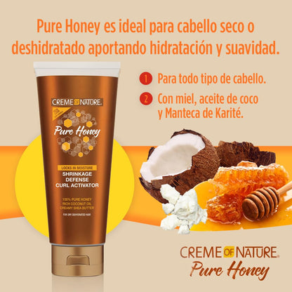 Moisture rich curl activator cream with pure honey coconut oil and shea butter