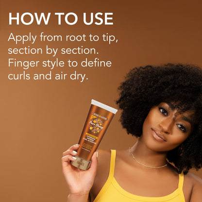 Premium honey and shea butter hair product for soft bouncy elongated curls