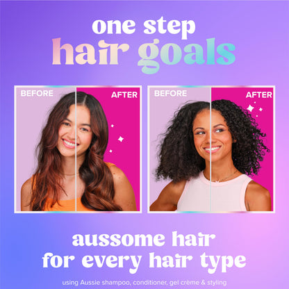 Aussie ultra wonder cream gel for frizz control close up