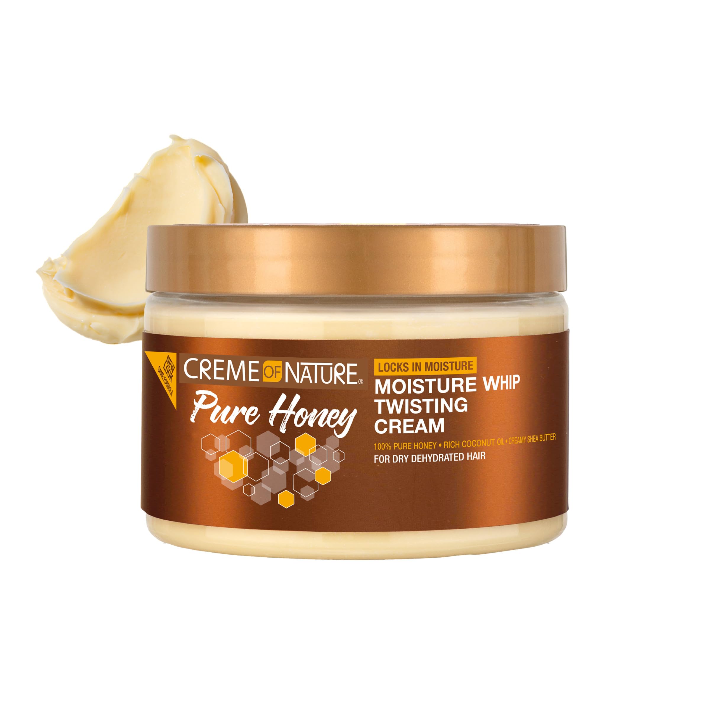 Creme of Nature curl elongating cream infused with pure honey coconut oil and shea butter