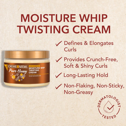 Back label of Creme of Nature twisting cream showing usage instructions for natural hair textures