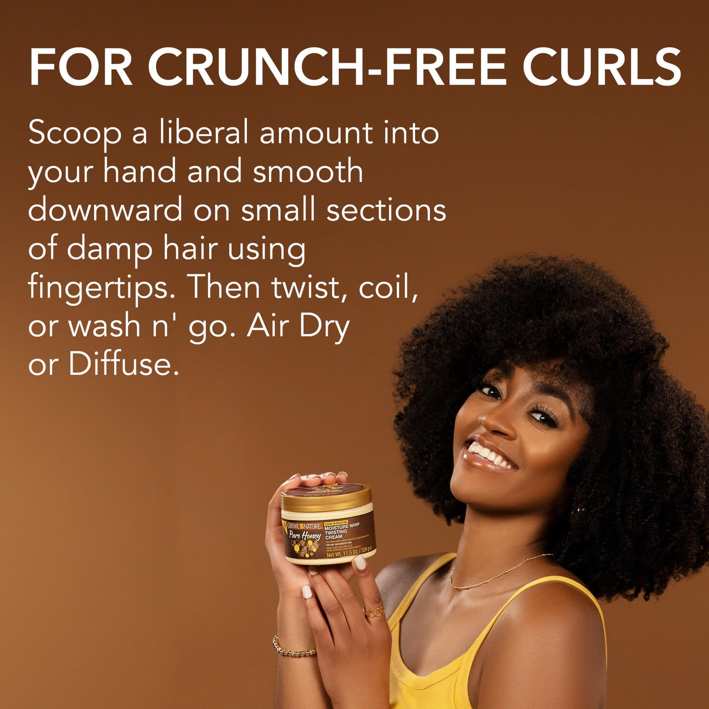 Side view of the imported Creme of Nature hair cream for twist outs and braid outs