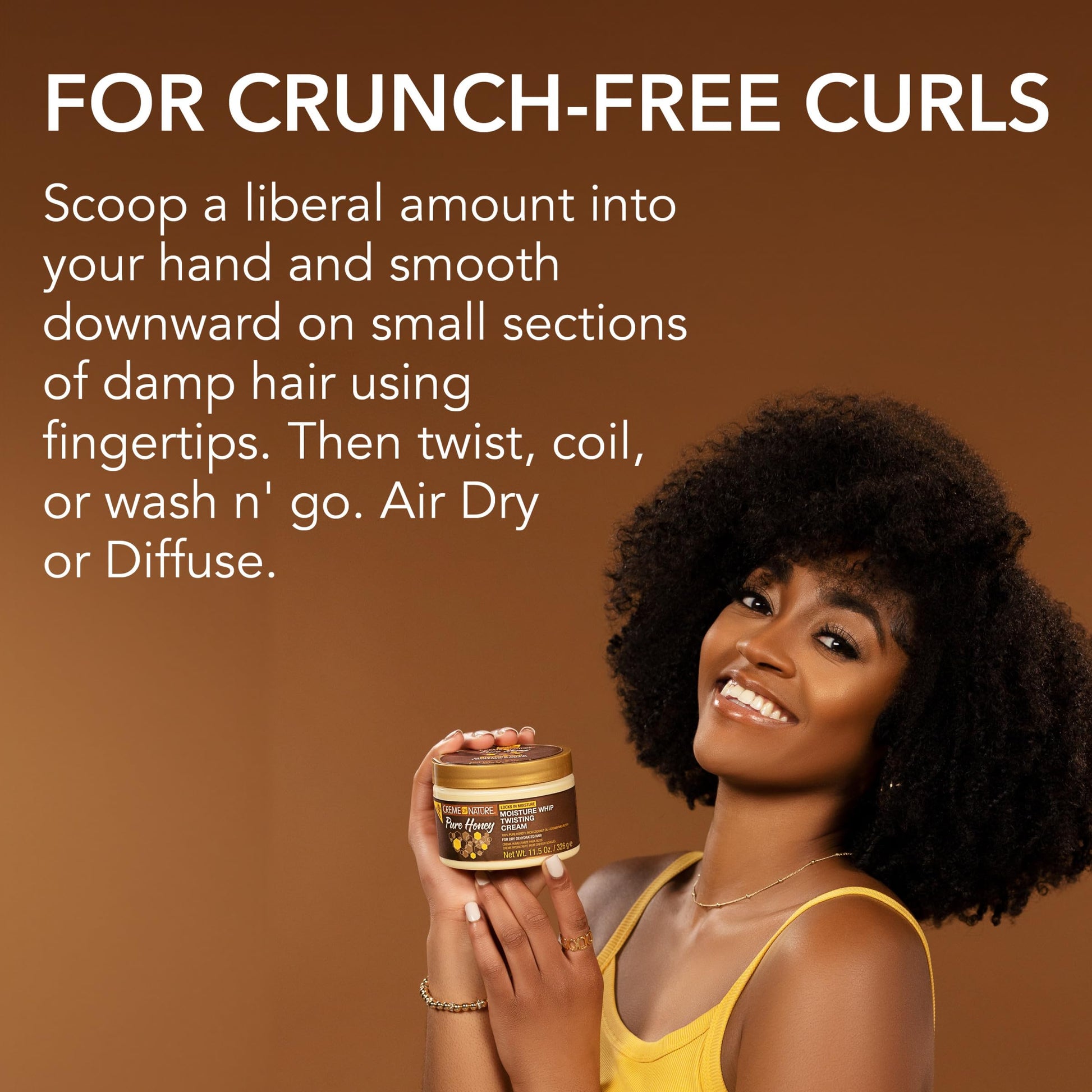 Side view of the imported Creme of Nature hair cream for twist outs and braid outs