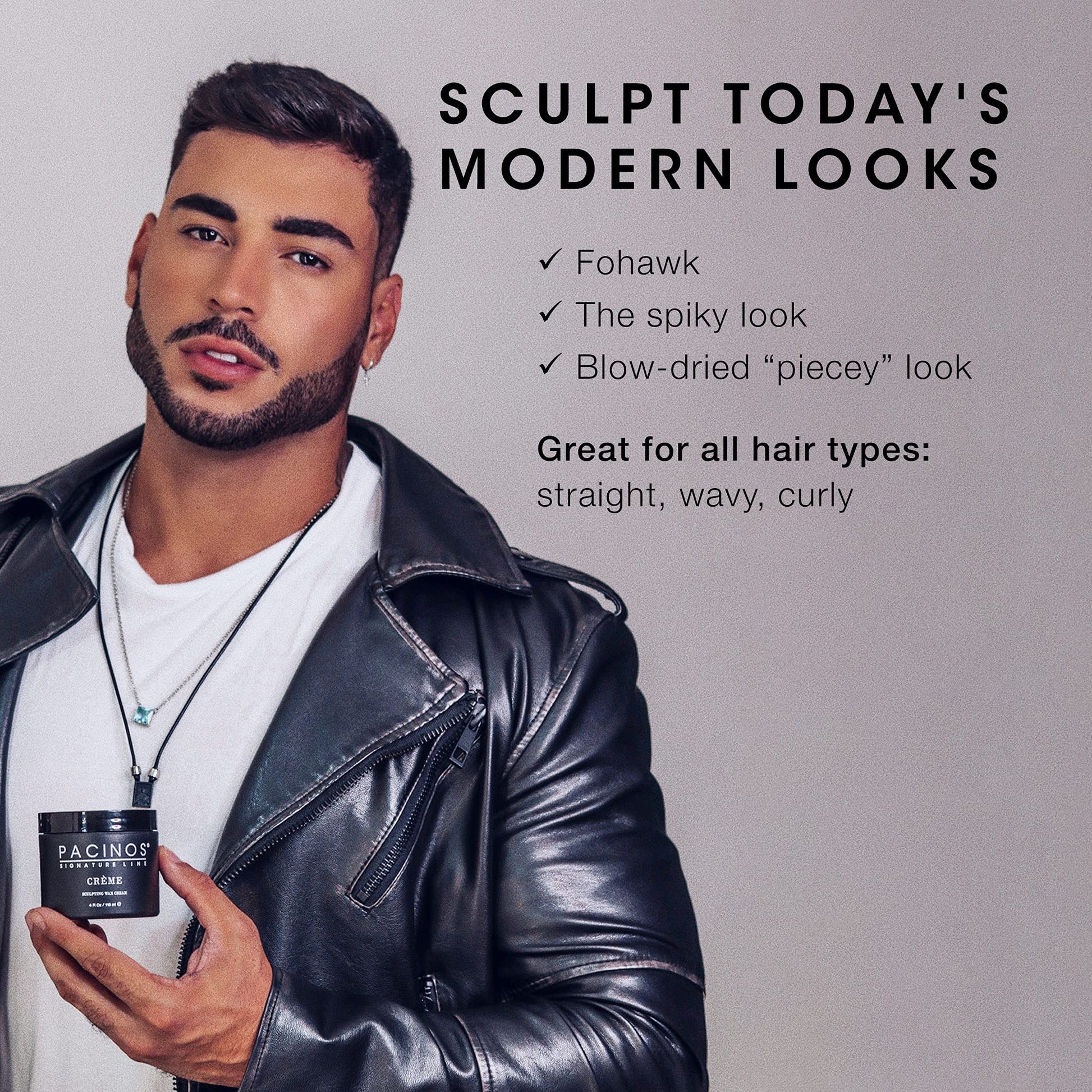 Water soluble hair sculpting wax packaging side view