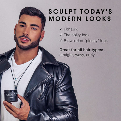 Water soluble hair sculpting wax packaging side view