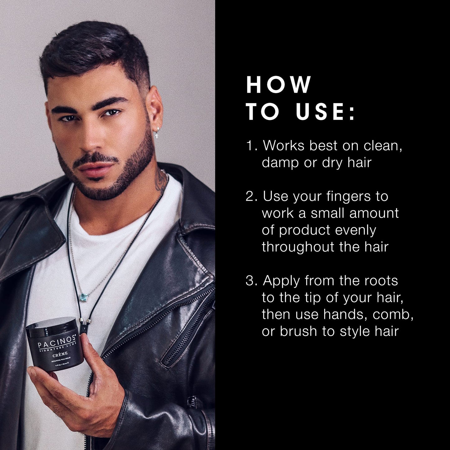 Pacinos signature line hair cream top lid view