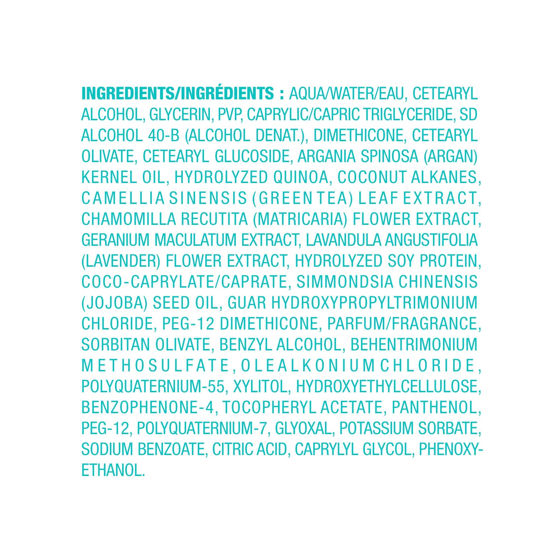Moroccanoil hair lotion package detailing the quinoa protein formulation for fine hair.